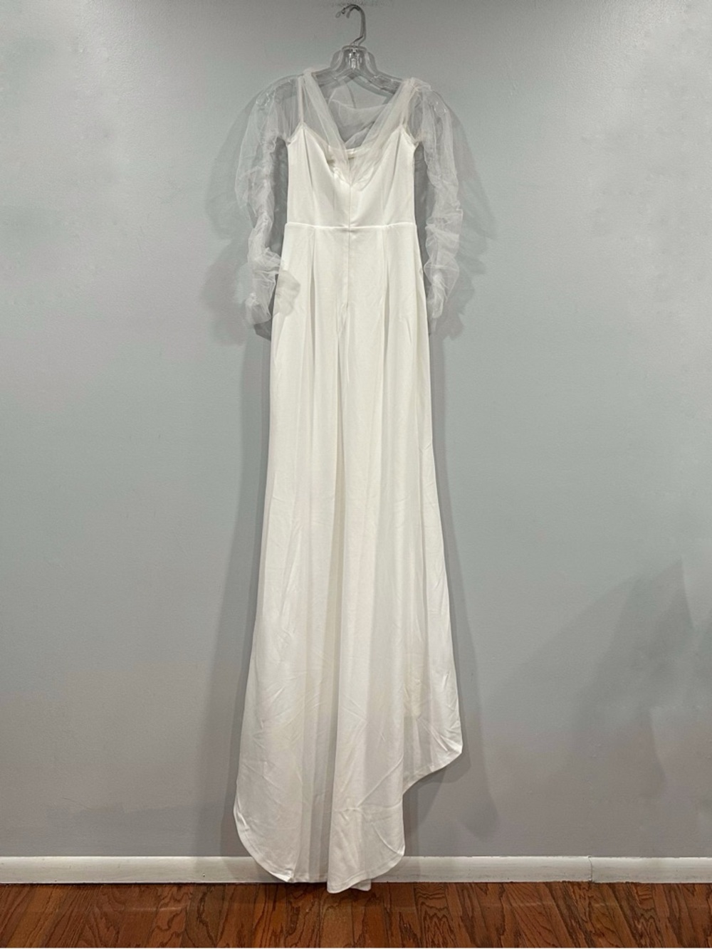 Lulus Beautifully Beloved White Mesh Off Shoulder Gown Small S - Picture 4 of 9